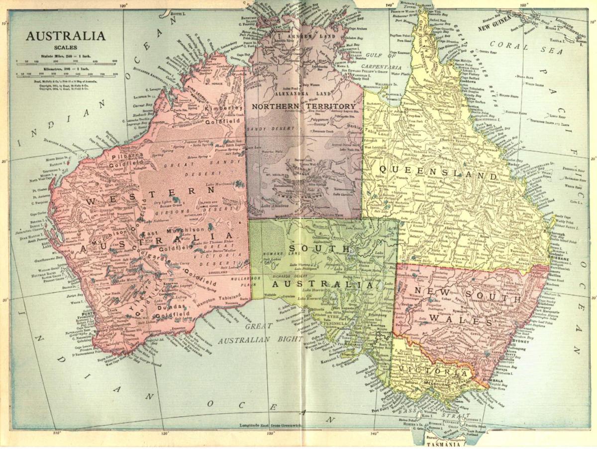 Mappa storica dell'Australia