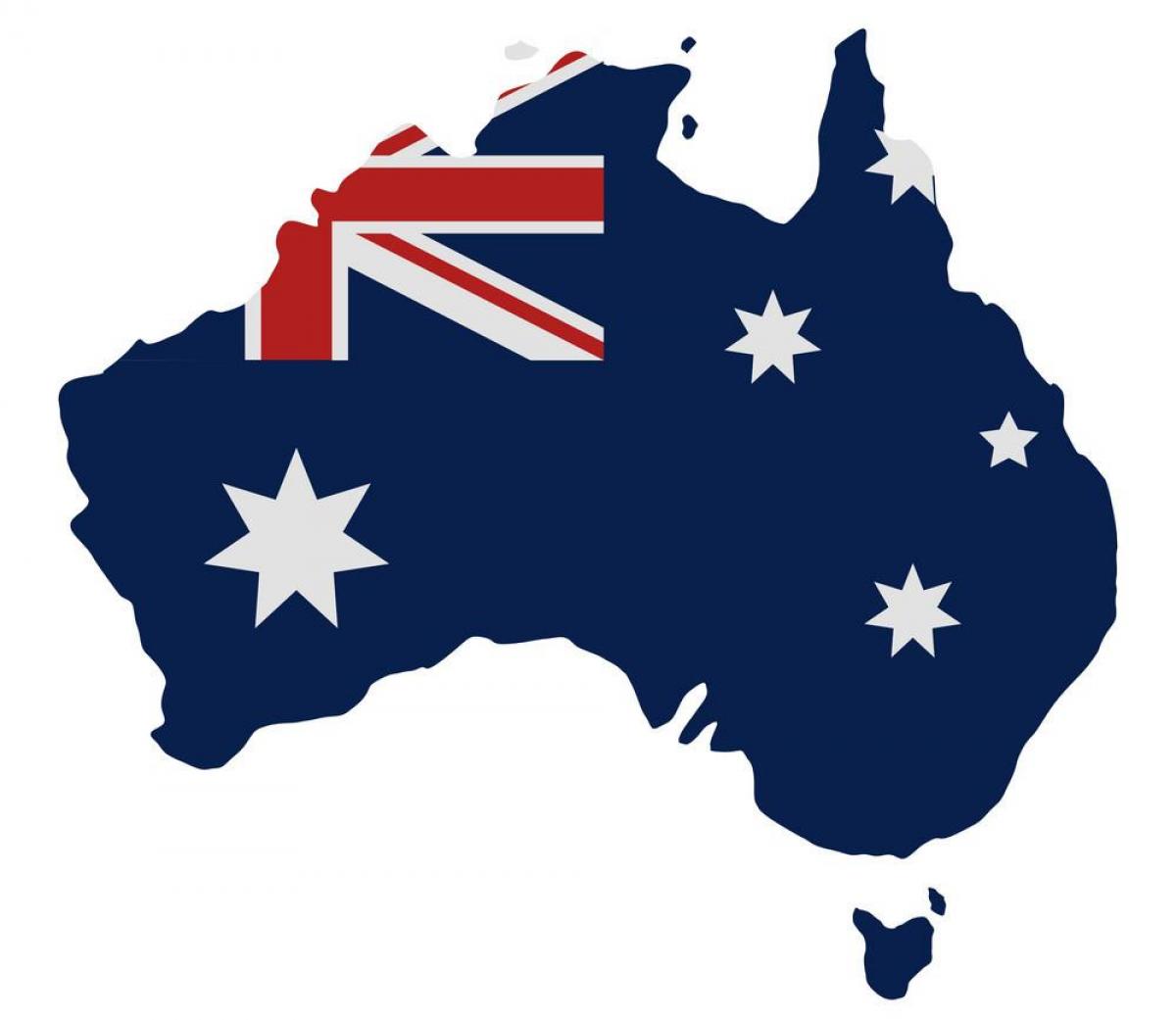 Mappa della bandiera dell'Australia