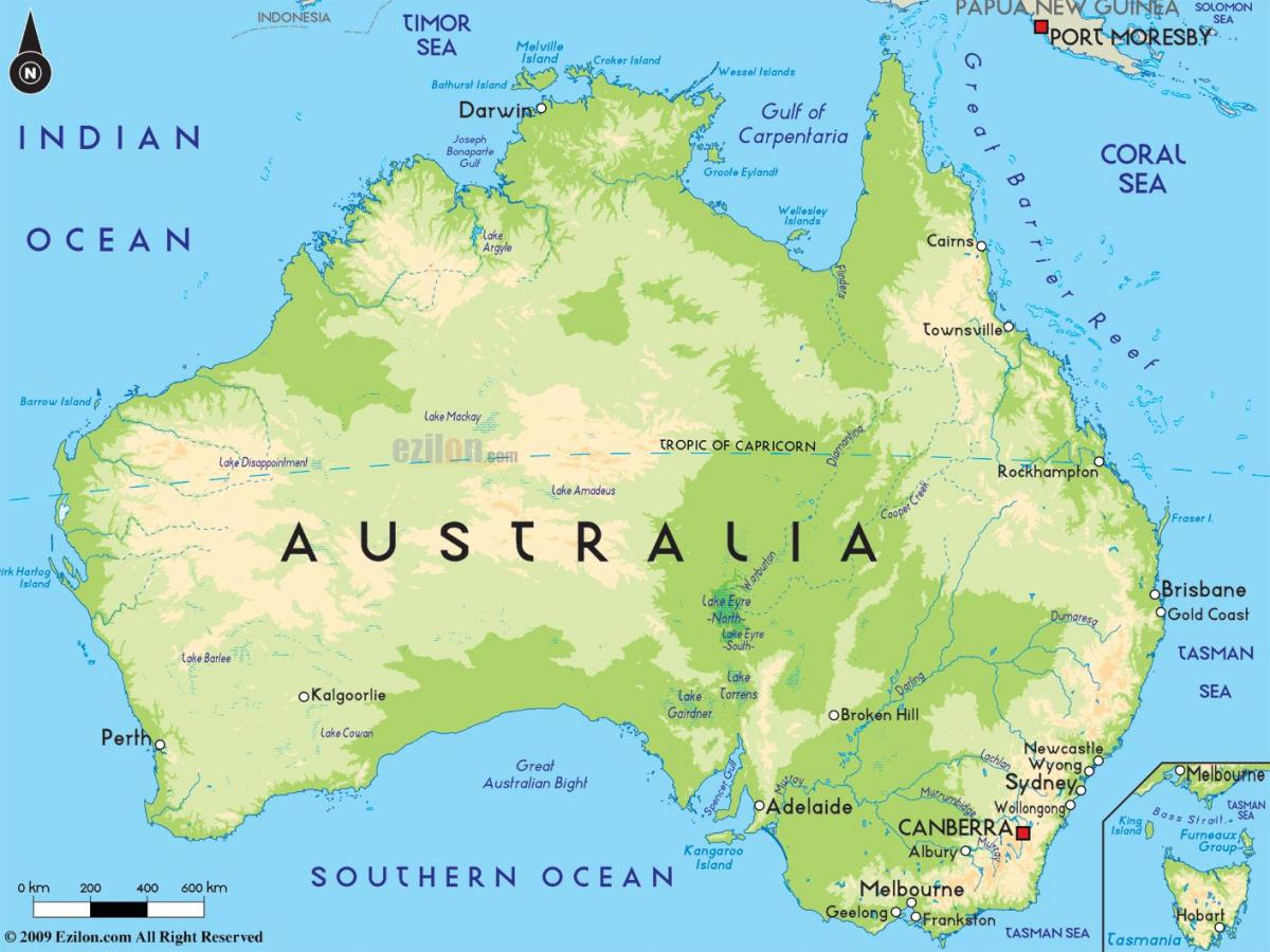 Mappa della discarica in Australia
