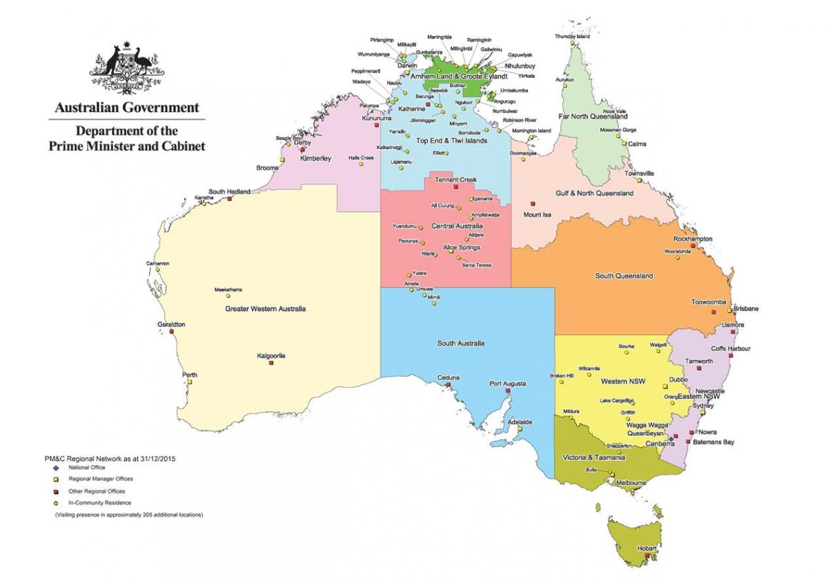 Mappa delle zone dell'Australia