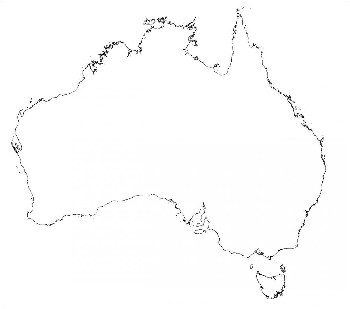 Mappa dei contorni dell'Australia