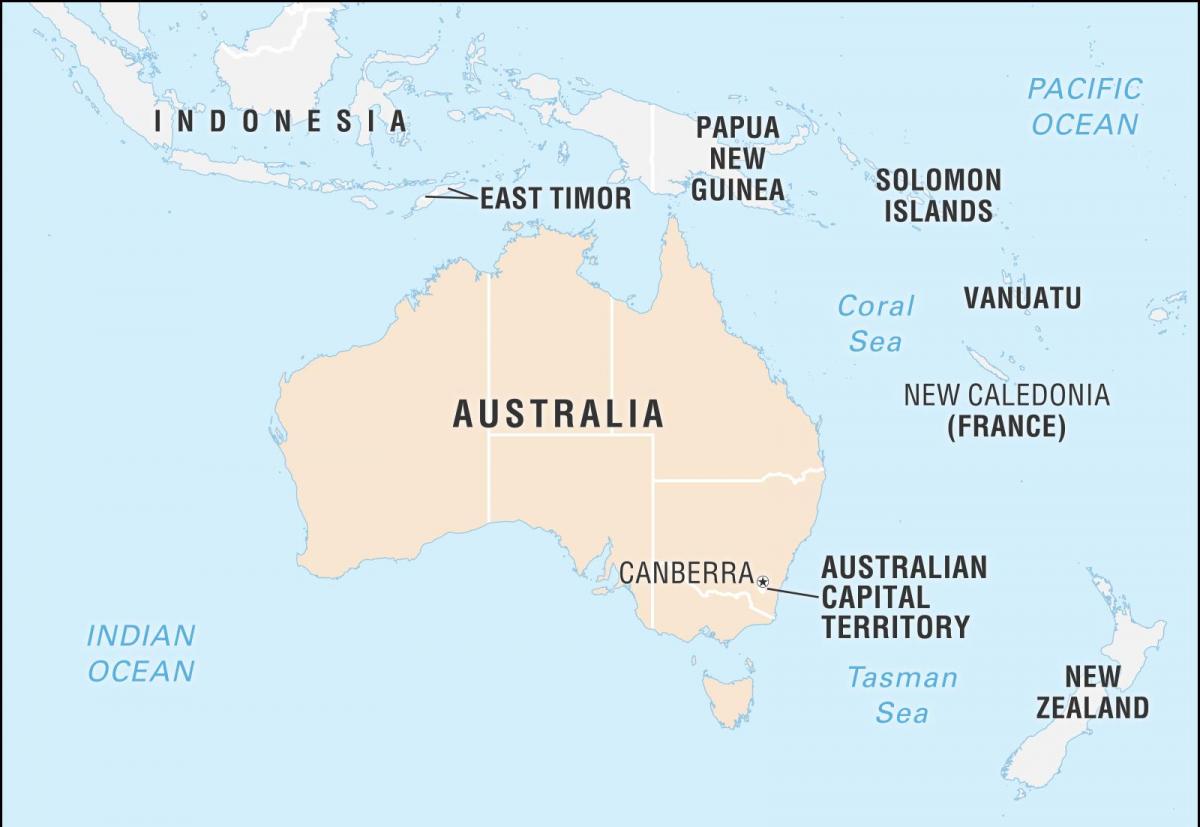 Mappa della capitale dell'Australia