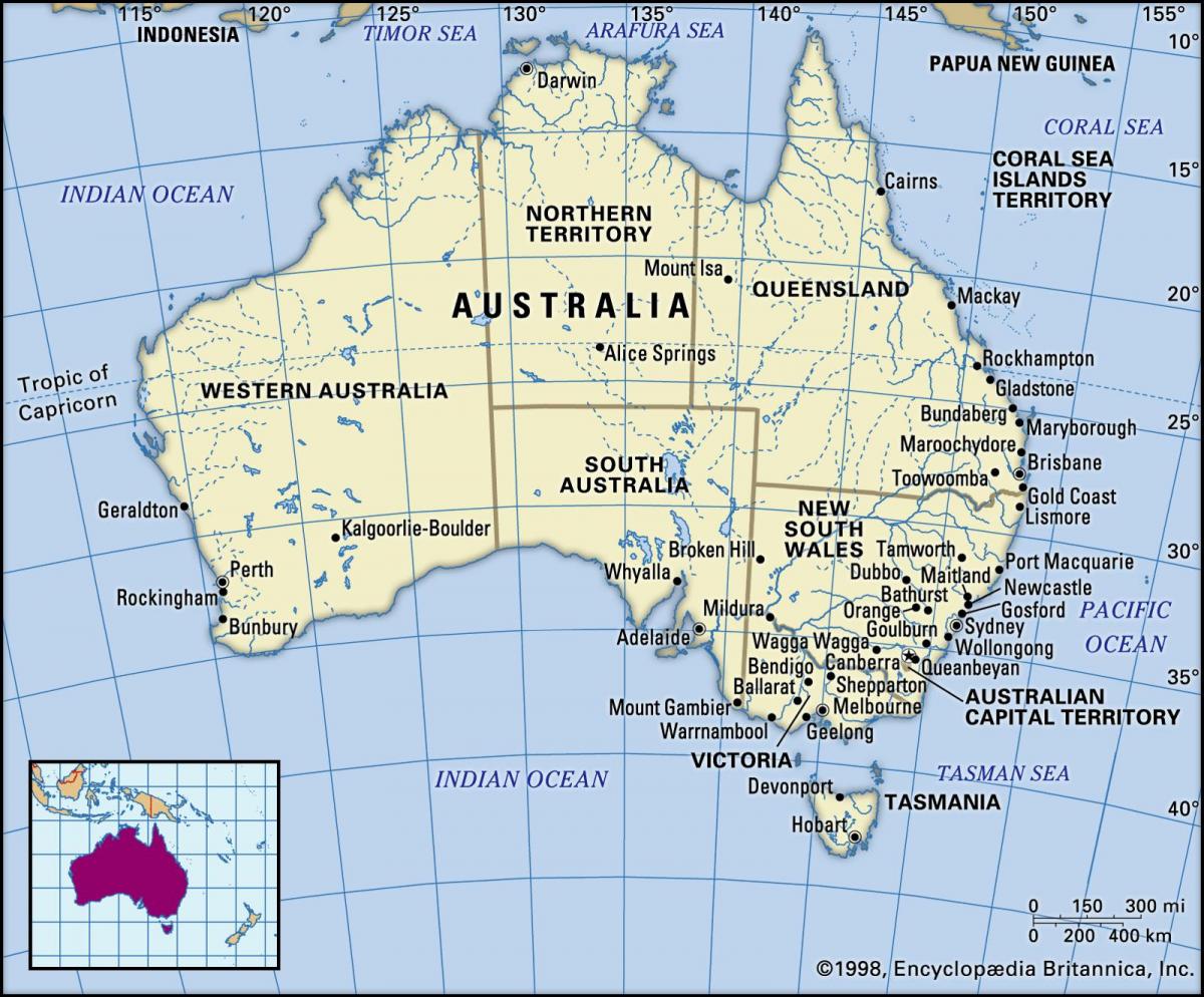 Mappa della città di Australia