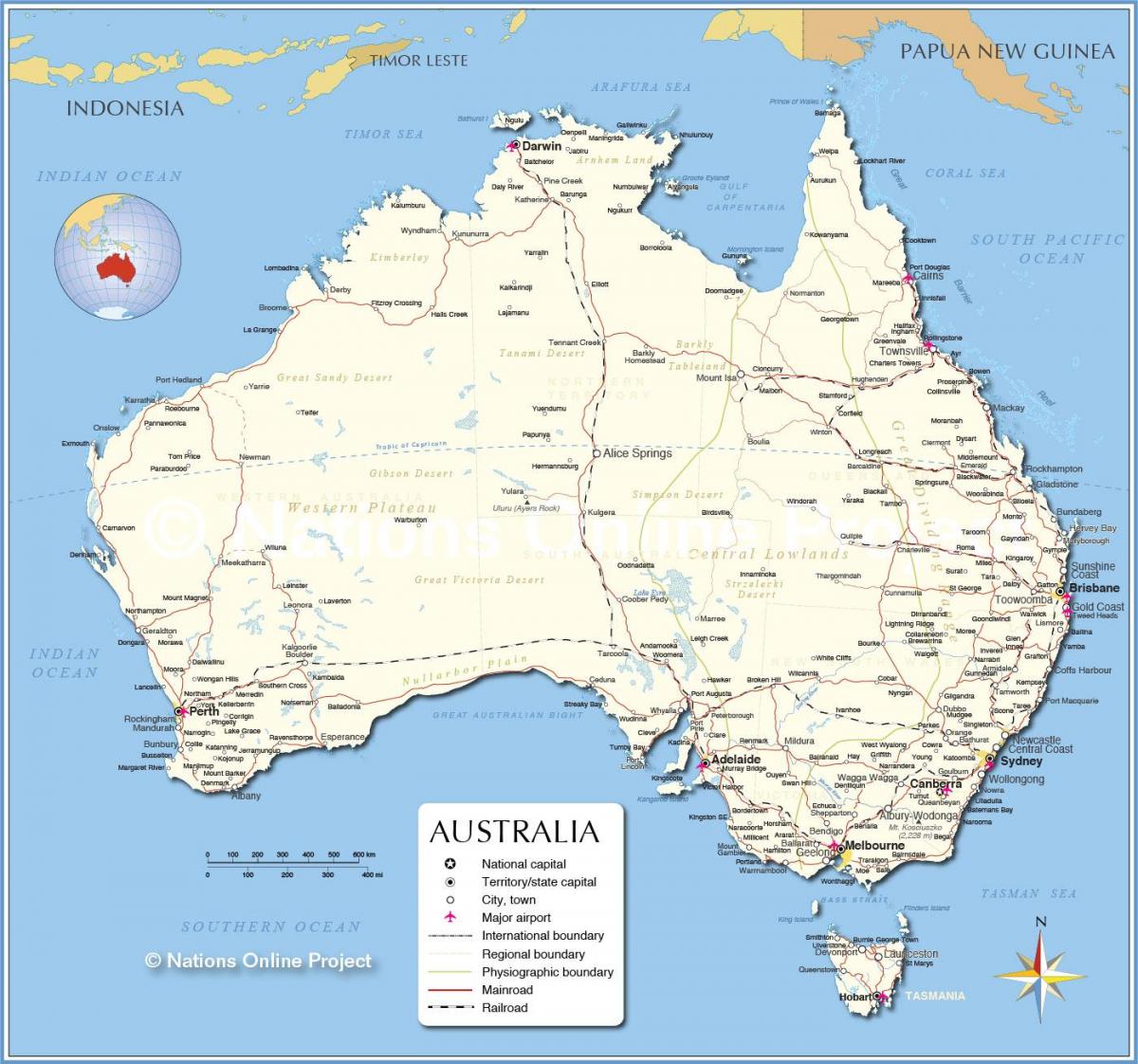 Grande mappa dell'Australia