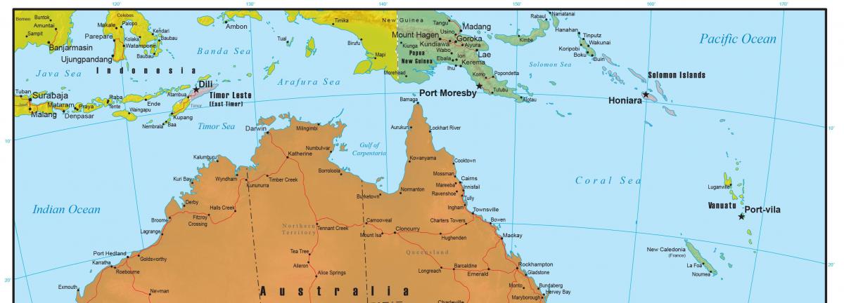 Mappa del nord dell'Australia